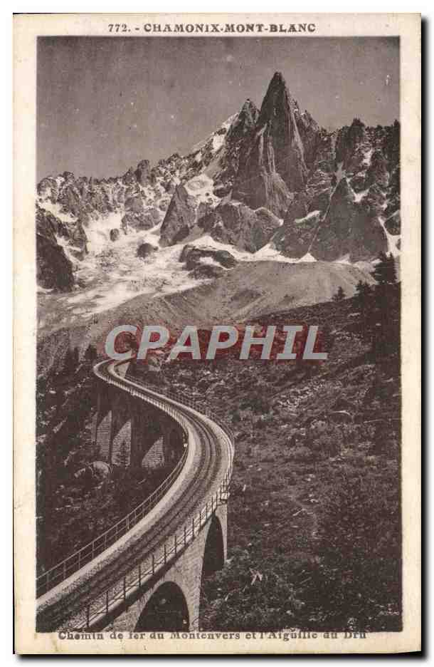 CPA Chamonix Mont Blanc Chemin de fer du Montenvers et l'aiguille du Dru