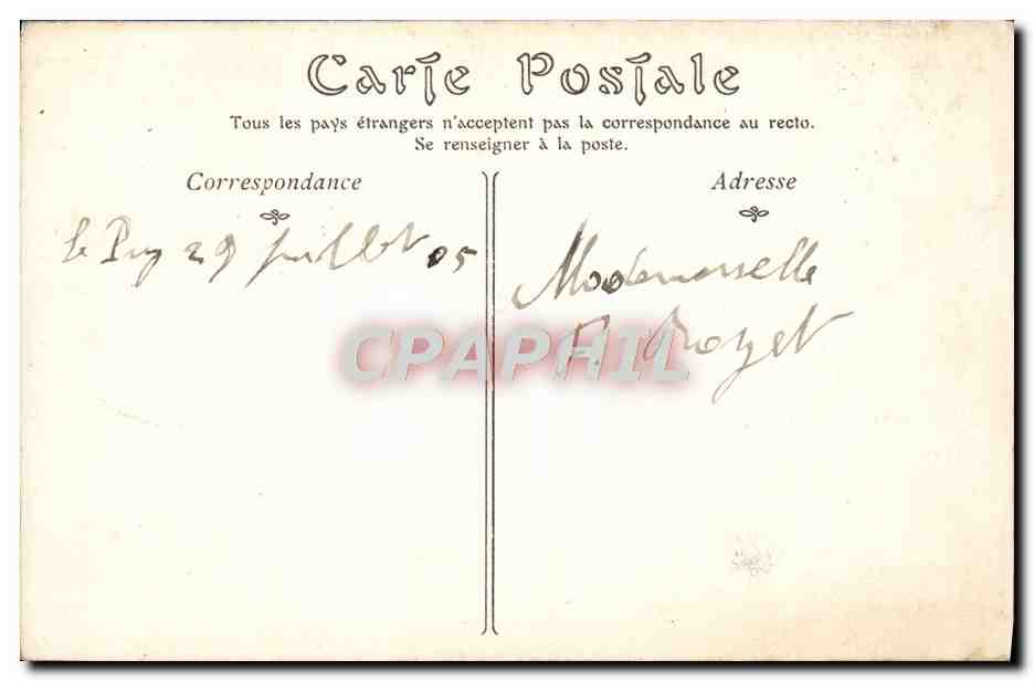 CPA Basilique de Notre Dame du Puy Le cloitre  — Rückseite
