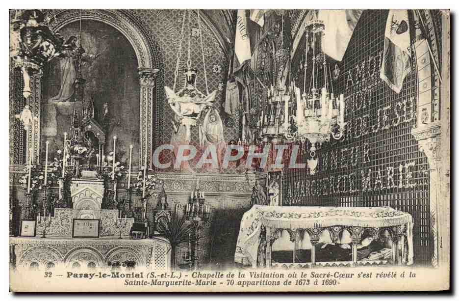 Parsy-le-Monial (S.-et-L.) — Kapelle der Visitation, an der sich das Heilige Herz der heiligen Margarethe Marie geoffenbart hat — 70 Erscheinungen von 1673 bis 1690