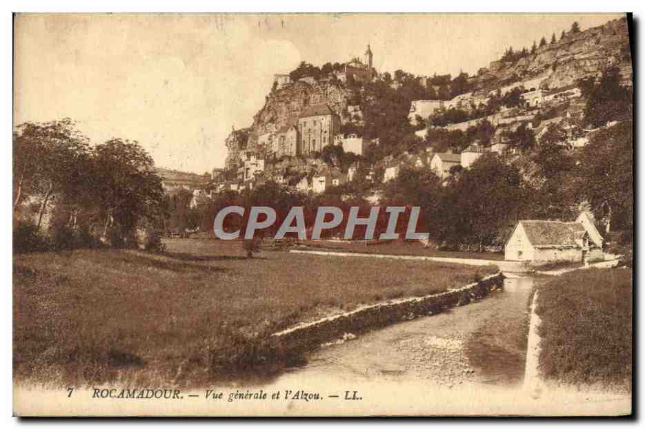 CPA Rocamadour Vue Generale et l'Alzou