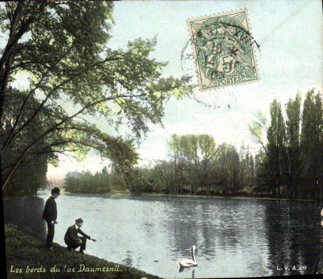 CPA Bois de Vincennes Les bords du Lac Daumesnil 