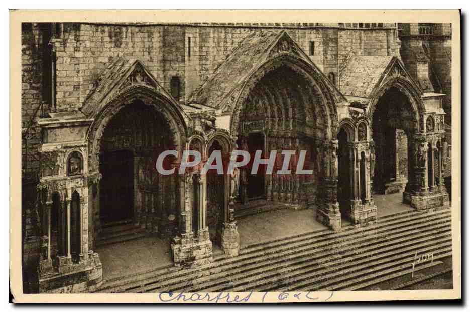 CPA Cathedrale Chartres Le portail Nord