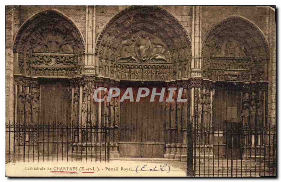 CPA Cathedrale De Chartres Portail Royal