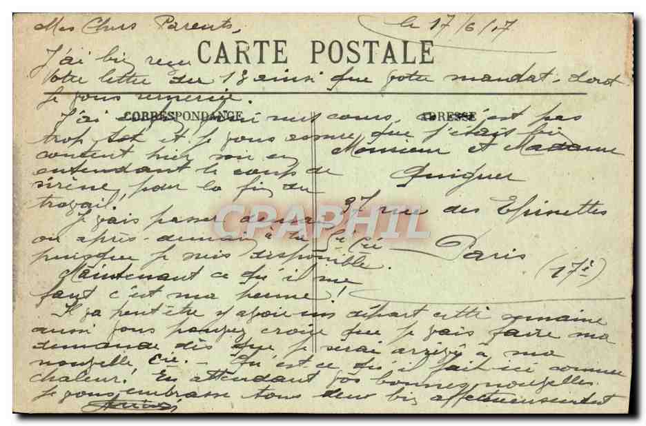 CPA Lyon Place Carnot Monument de la Rebublique  — Verso