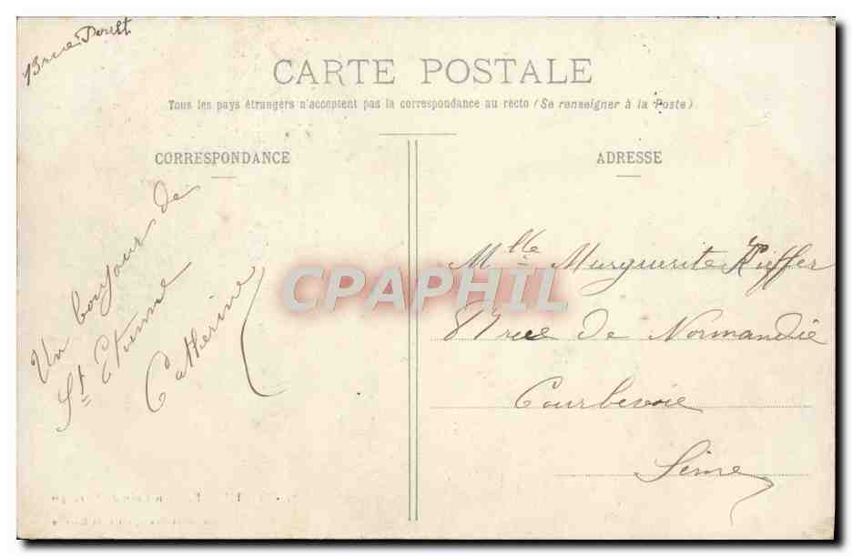 CPA St Etienne Un Coin de Marengo — Back