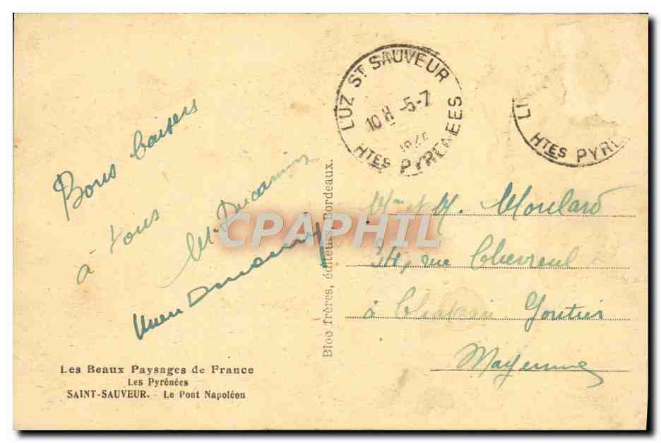 CPA Saint Sauveur Le Pont Napoleon — Verso