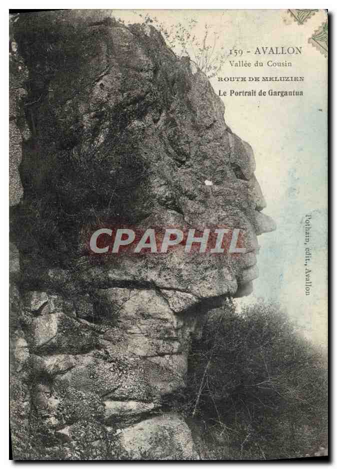 CPA Avallon Vallee du Cousin Route de Meluzien Le portrait de Gargantua
