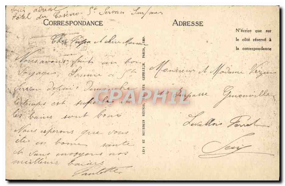 Dinard — Effet de Lune à la Pointe de la Malouine — LL — Rückseite