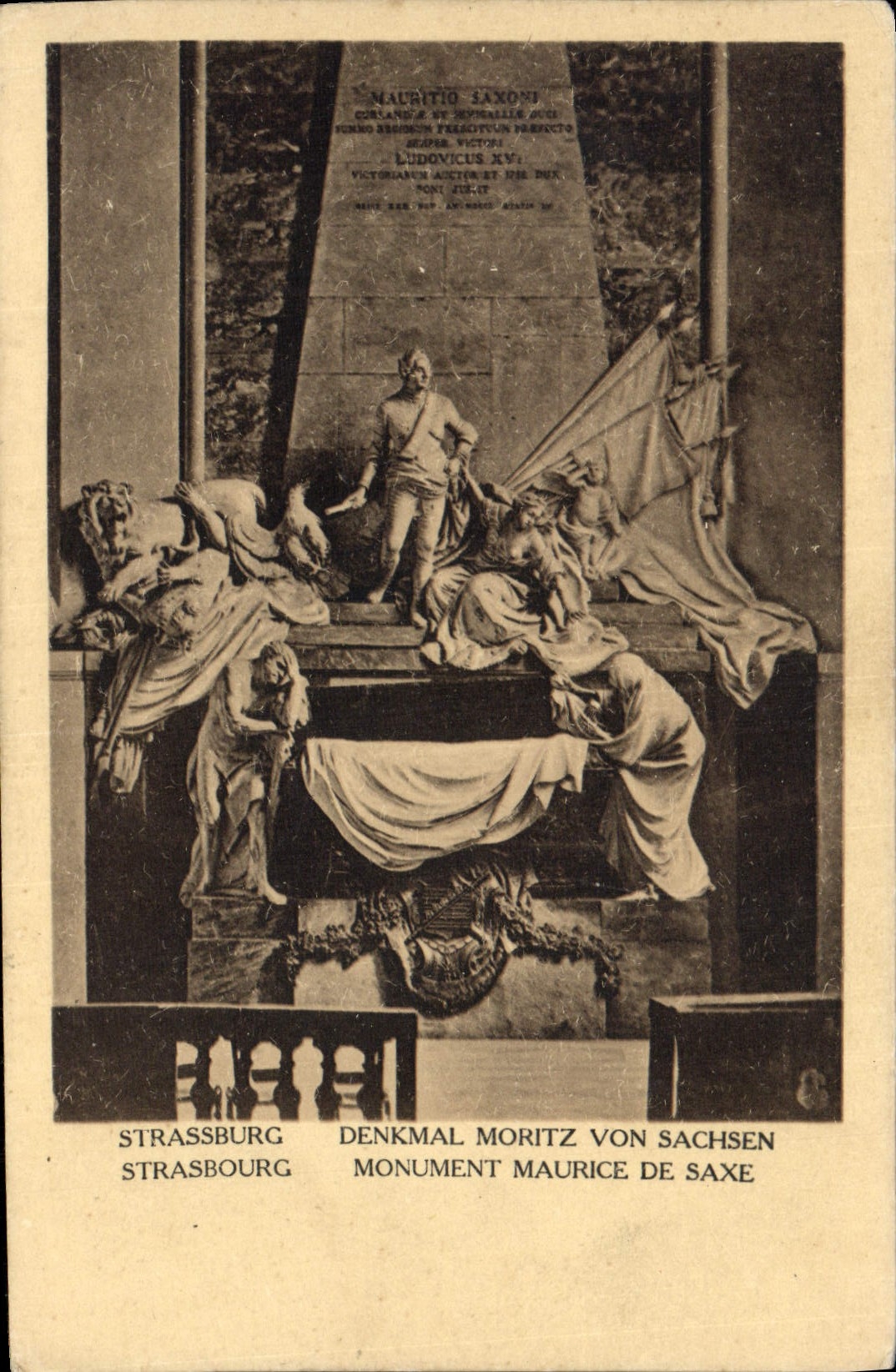 CPA Strasbourg Monument Maurice de Saxe