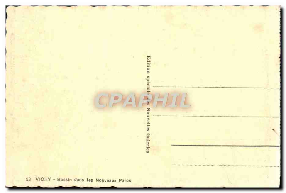 CPA Vichy Bassin dans les Nouveaux Parcs — Verso