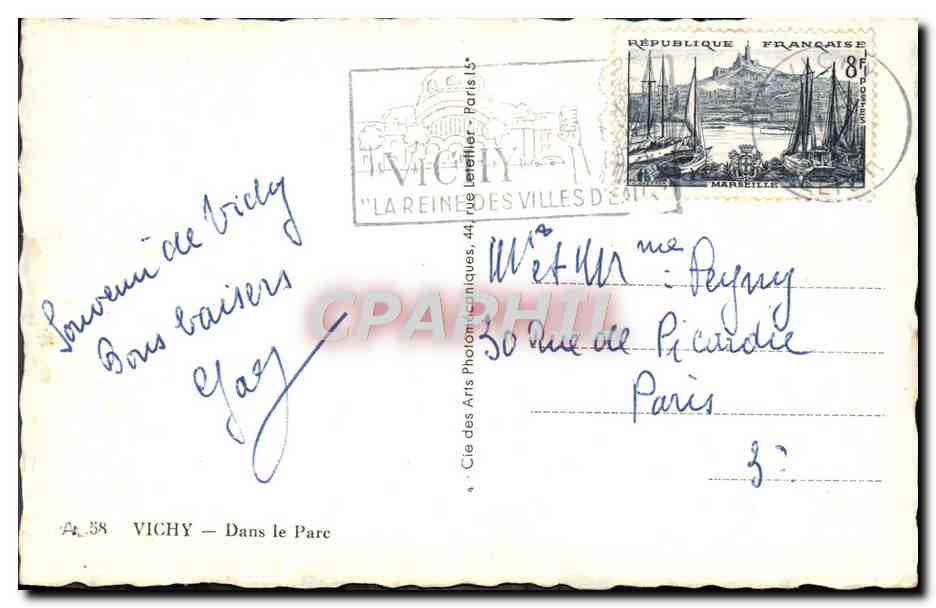 CPA Vichy Dans le Parc — Rückseite