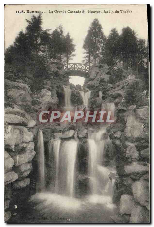 Rennes — La Grande Cascade du Nouveau Jardin du Thabor — Éditeur R. Jullien, n° 1128