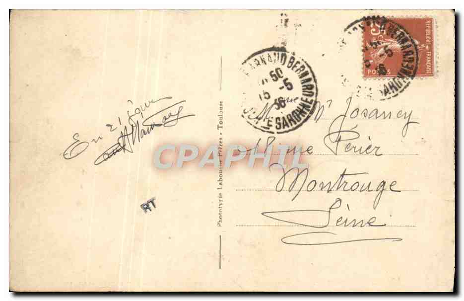 Toulouse - Le Monument aux Morts de la Haute-Garonne et l'Allée Alph Peyrat — Phototypie Labourd Frères, n°217 — Rückseite