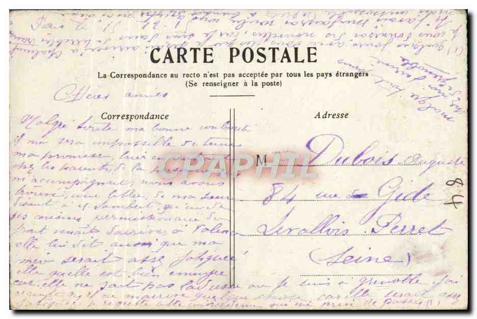 CPA Paris Le Grand Palais — Rückseite
