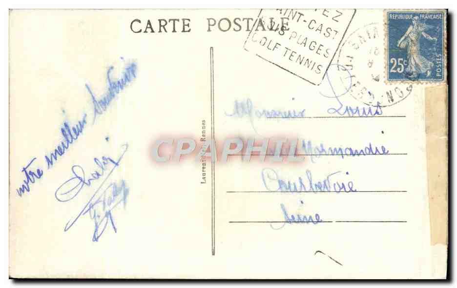 Saint-Cast - L'Église — éditeur C du N, n° de série 3751 — Verso