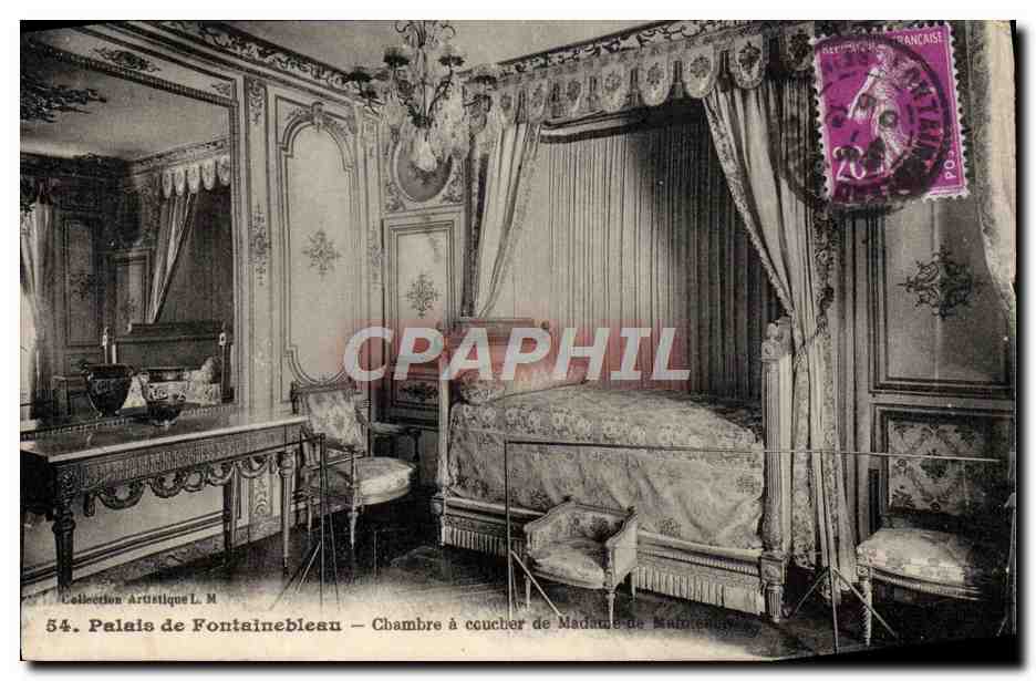 Palais de Fontainebleau — Chambre à coucher de Madame de Maintenon — Collection Artistique L. M. n°54