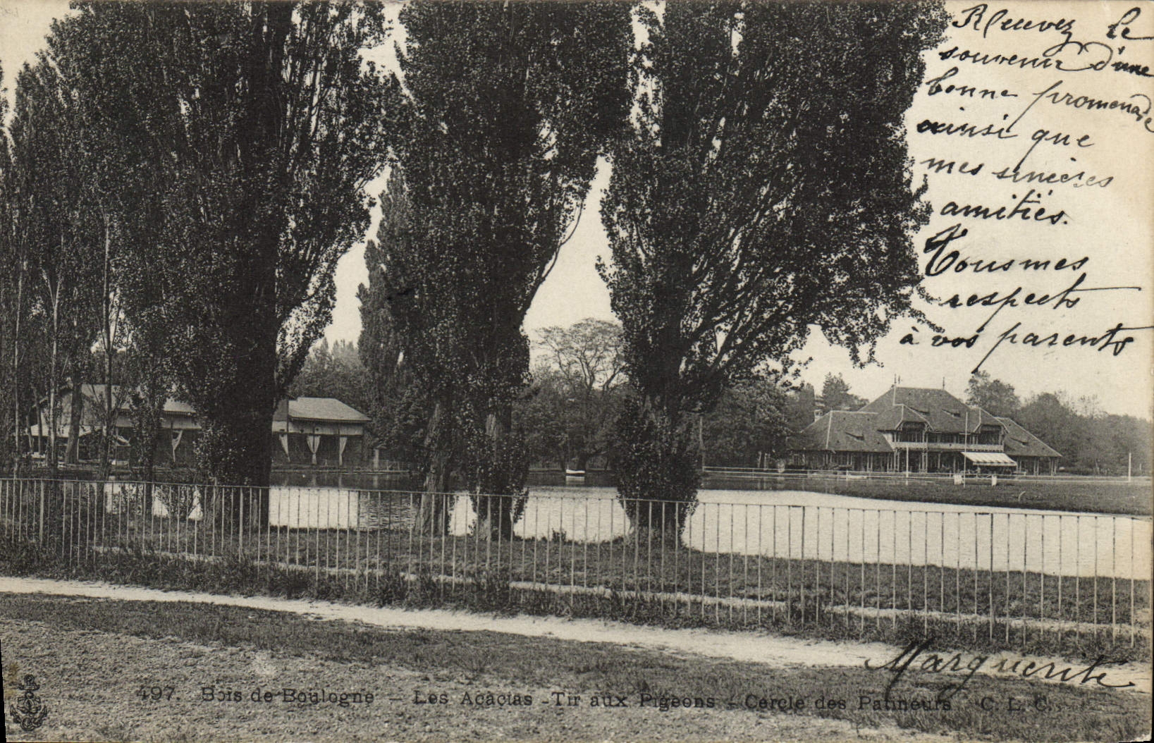CPA Paris Bois de Boulogne Tir aux pigeons Cercle des patineurs 