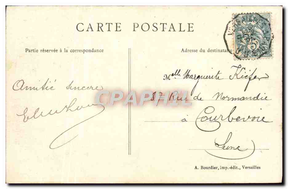 CPA Parc de Versailles Bassin de Neptune — Verso