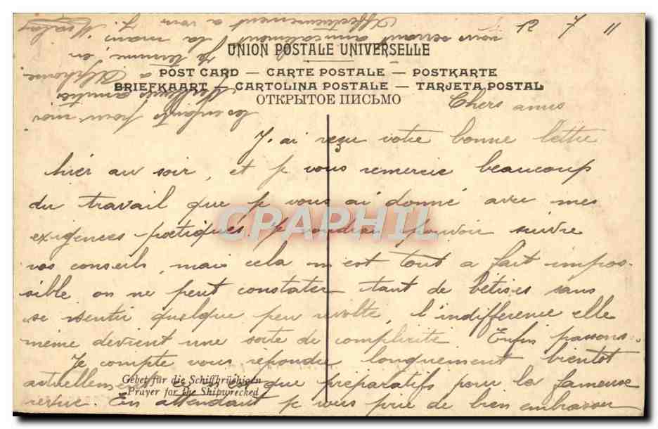 CPA Tattegrain Les Deuillants a Etaples Musee d'Amiens — Verso