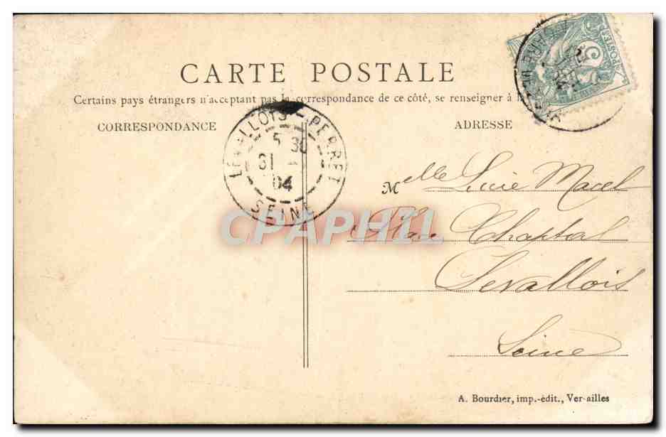 CPA Versailles Le moulin  — Verso