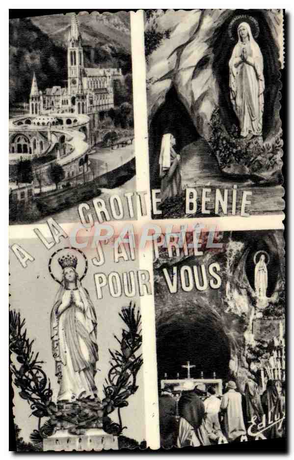 CPA Lourdes La Basilique l'Apparition la Grotte la Vierge Couronnee
