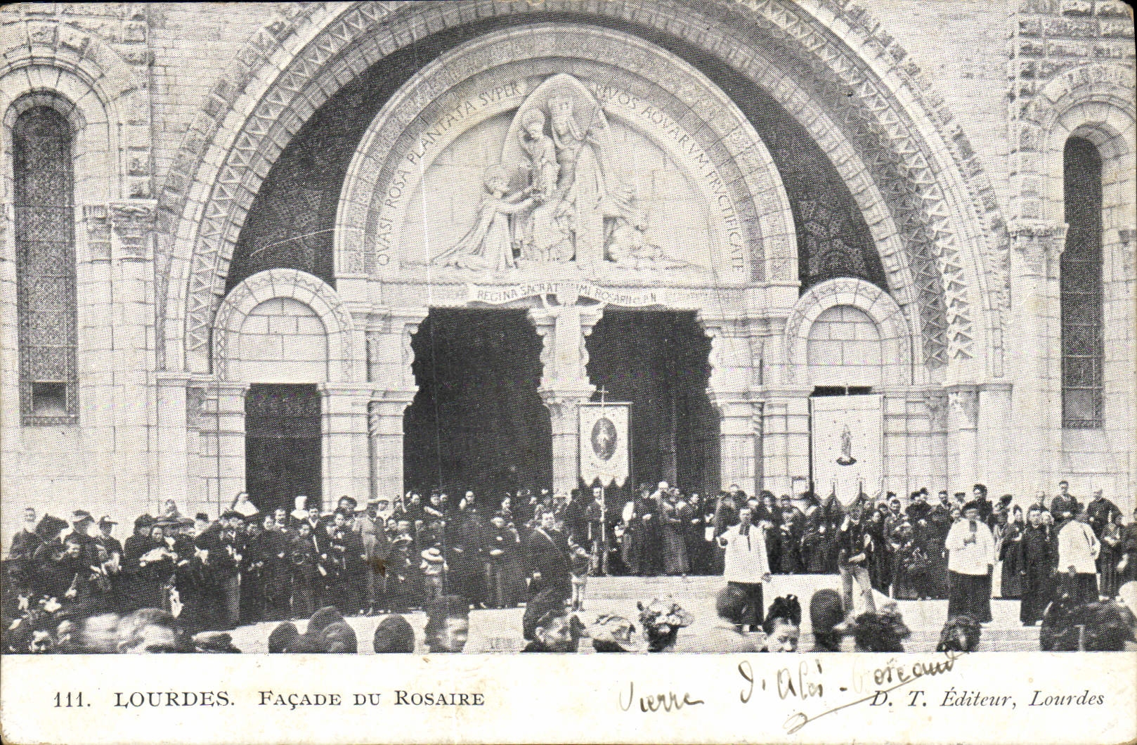 CPA Lourdes Facade Du Rosaire