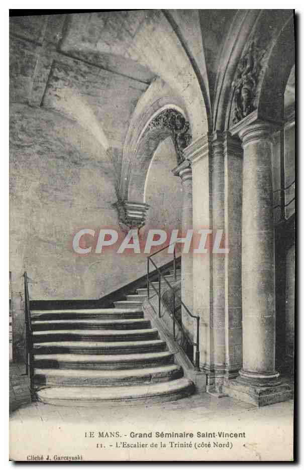 CPA Le Mans Grand seminaire Saint Vincent Escalier de la Trinite 