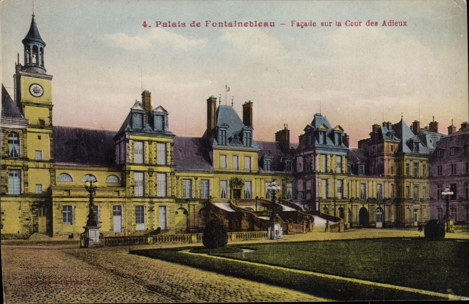 CPA Palais De Fontainebleau Facade Sur La Cour Des Adieux
