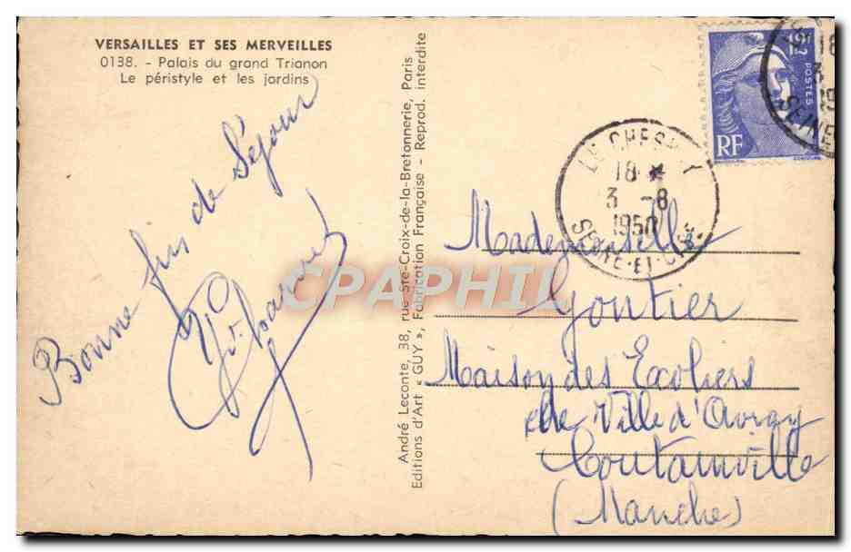CPA Versailles Et Ses Merveilles Palais du Grand Trianon Le peristyle et les jardins — Verso