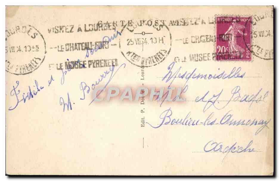 CPA Lourdes La Basilique Et Le Piscines — Verso