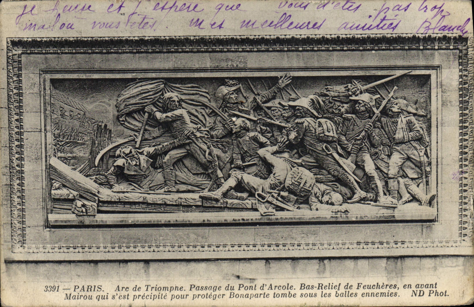 CPA Paris Arc De Triomphe Passage du Pont d'Arcole Bas relief de Feucheres 