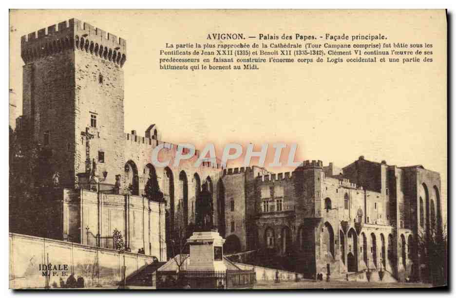 CPA Avignon Palais Des Papes Facade Principale