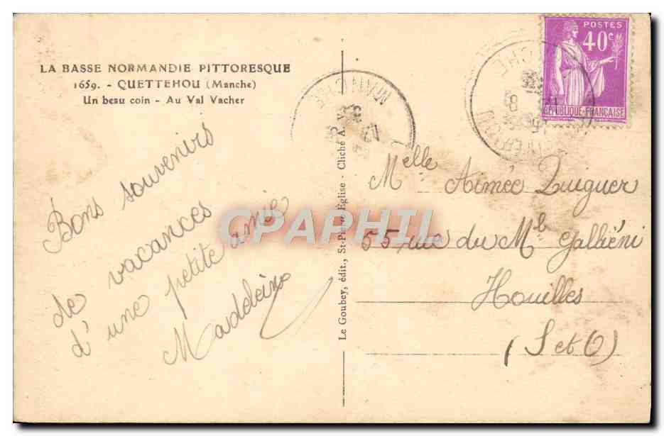 CPA Quettehou Un Beau Coin Au Val Vacher — Rückseite