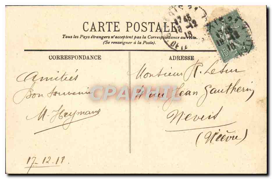 CPA Paris Le Palais Du Luxembourg — Verso