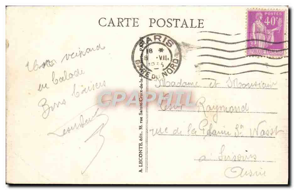 CPA Paris La Bourse  — Rückseite