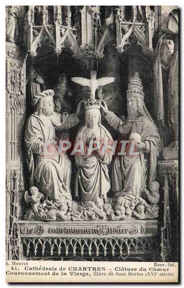 CPA Cathedrale De Chartres Cloture Du Choeur Couronnement de la vierge Eleve de Jean Soulas