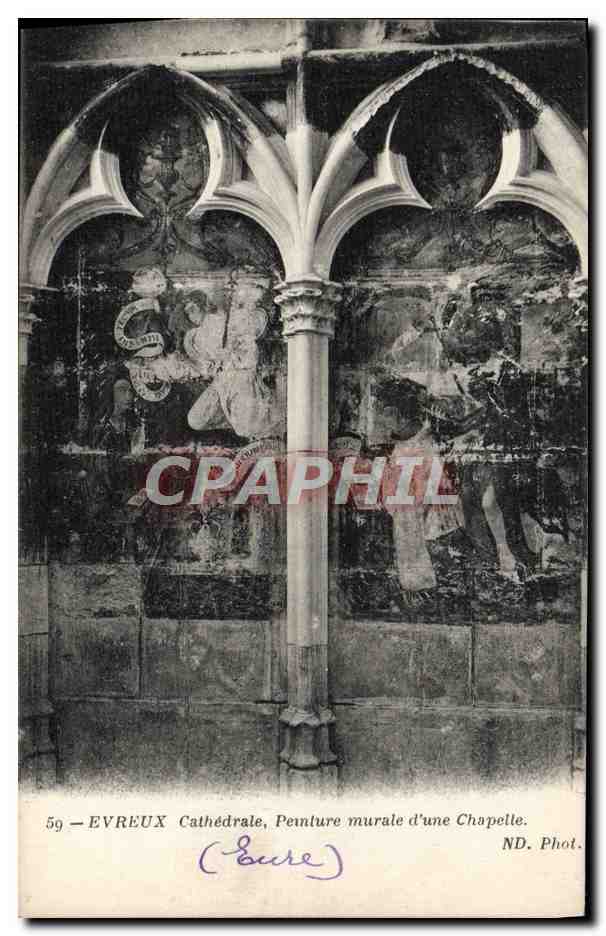 CPA Evreux Cathadrale Pennture Murale D'Une Chapelle