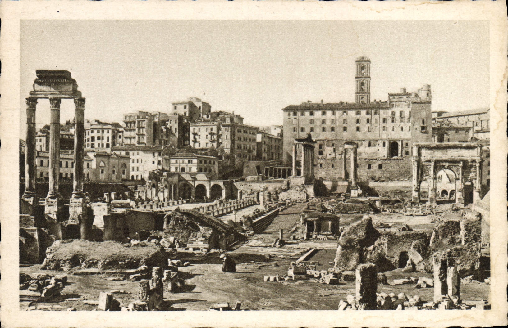 CPA Roma Foro Romano Con il Tempio di Castore e Polluce e la basilica Giulia
