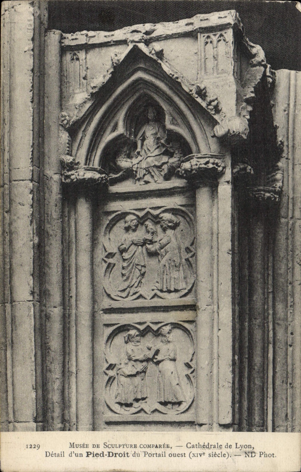 Detail of a Pediment from the West Portal — Cathedral of Lyon — Museum of Comparative Sculpture — ND Phot.