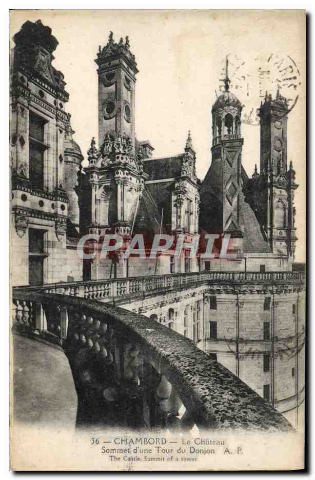 CPA Chambord Le Chateau Sommet D'Une Tour Du Donjon