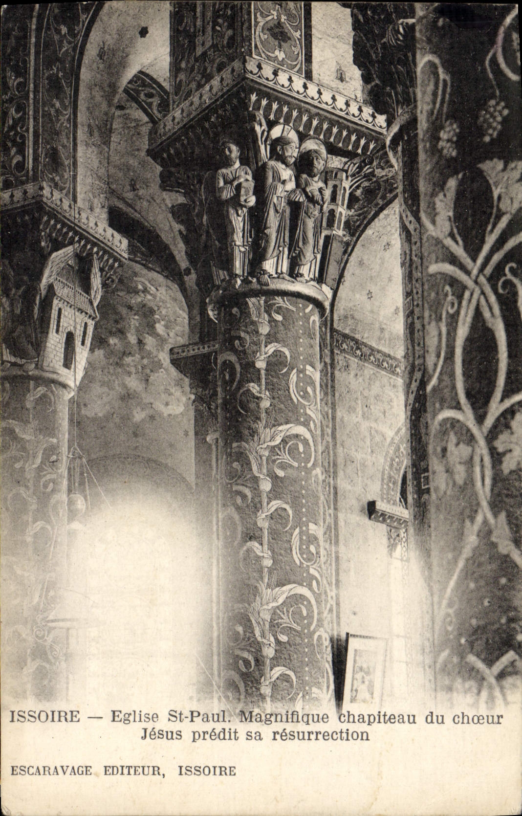 CPA Issoire Eglise St Paul Magnifique Chapiteau du choeur Jesus predit sa resurrection