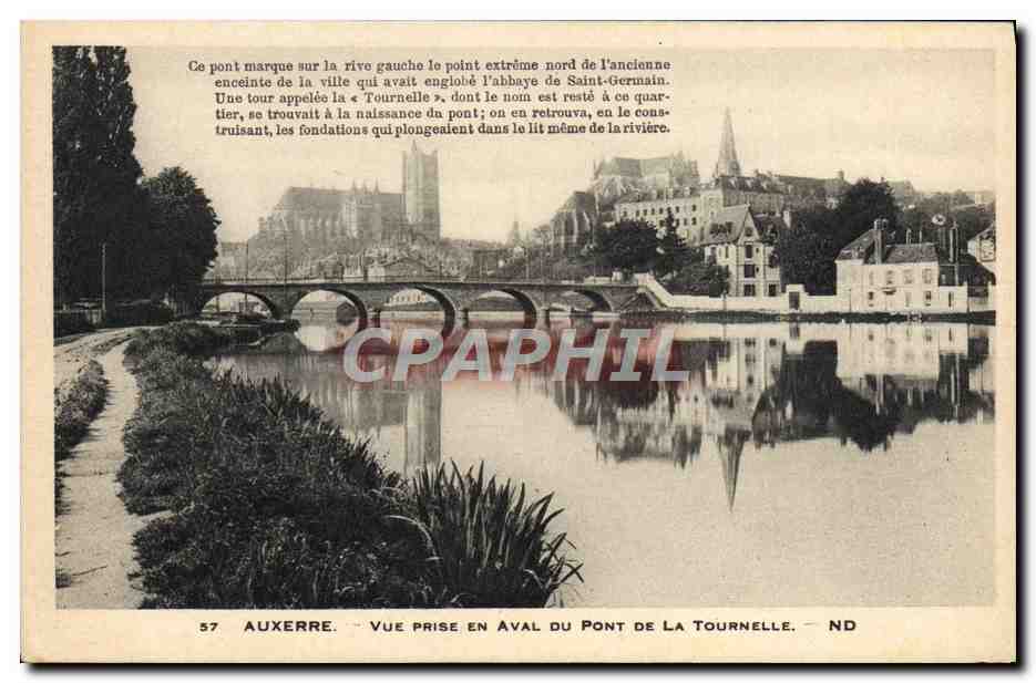 CPA Auxerre Vue Prise En Aval Du Pont De La Tournelle
