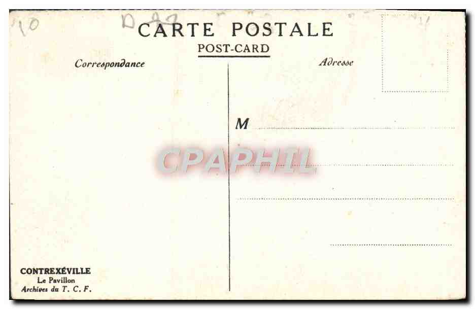 CPA Contrexeville Le Pavillon  — Verso