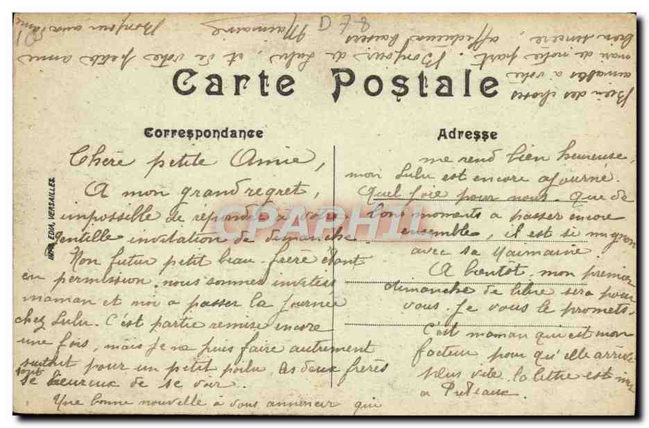 CPA Palais De Versailles A Vol D'Oiseau — Verso