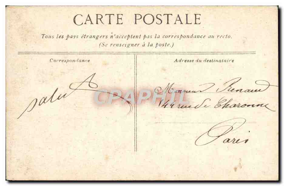 CPA Parc De Versailles Bains Et Grotte D'Apollon — Verso