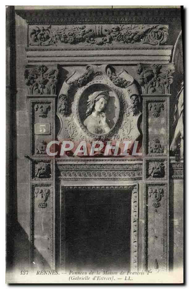 CPA Rennes Panneau De La Maison De Francois 1er Gabrielle d'Estrees