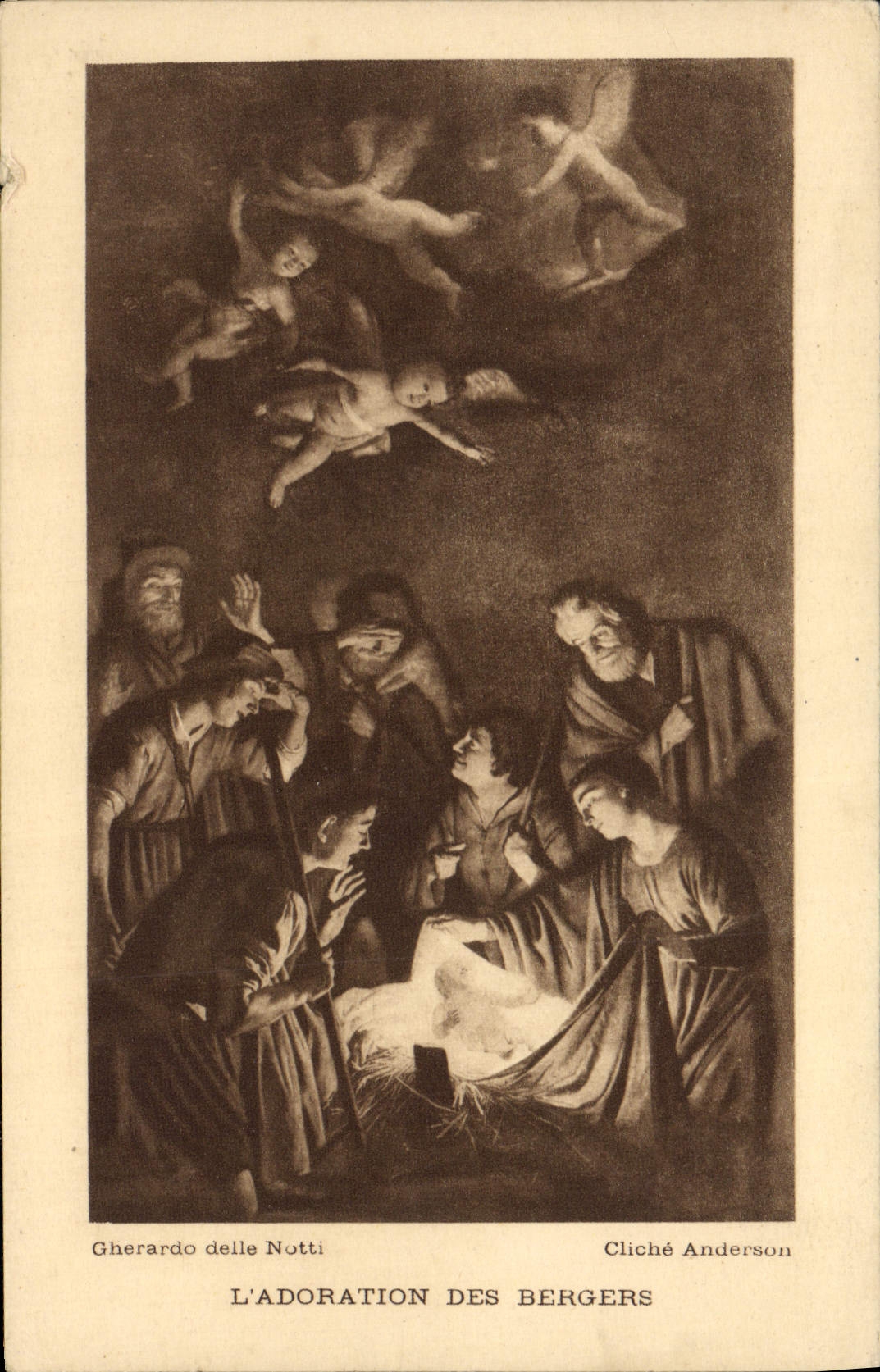 CPA L'Adoration Des Bergers Gherardo delle Notti