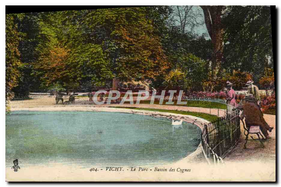 CPA Vichy Le Parc Bassin Des Cygnes