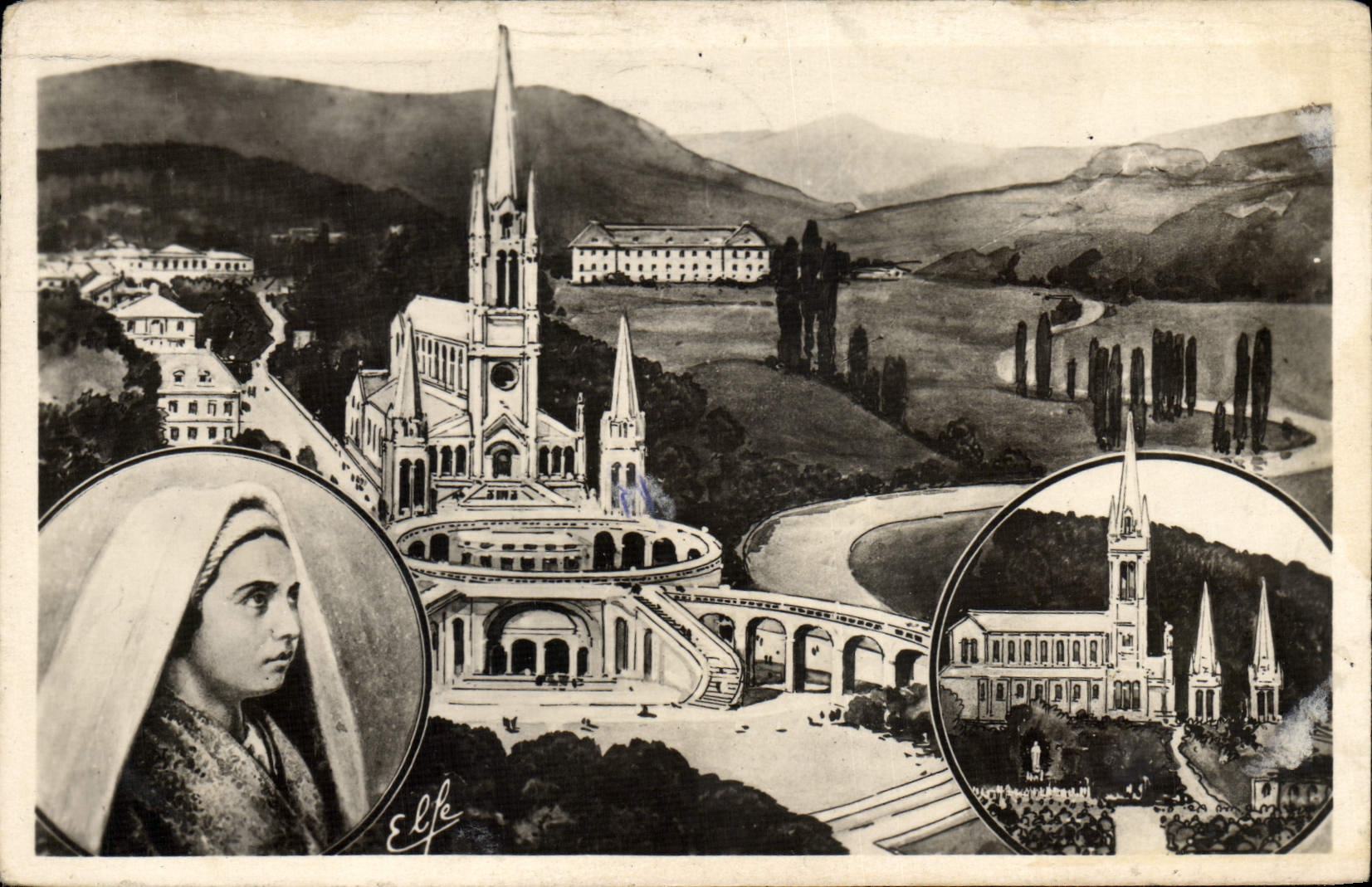CPM Souvenir de Notre Dame de Lourdes