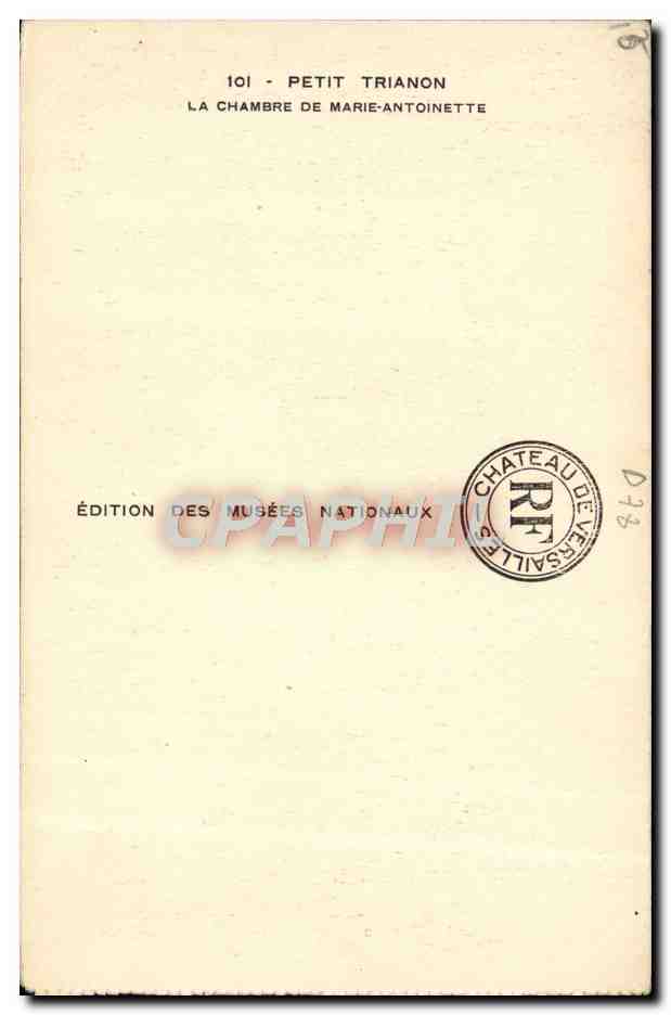 Chambre de Marie-Antoinette — Petit Trianon — Édition des Musées Nationaux — Verso